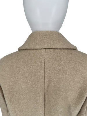 Brunello Cucinelli Ivory Wool-Cashmere Coat with Monili Detail - Size 8