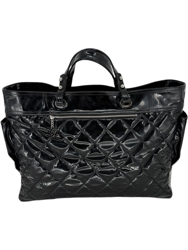 Chanel Paris-Biarritz XL Tote in Black Patent Vinyl