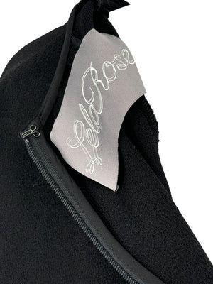 Lela Rose Black Wool-Blend Tie Sleeve Dress – Size 6