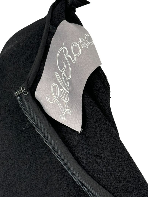 Lela Rose Black Wool-Blend Tie Sleeve Dress – Size 6