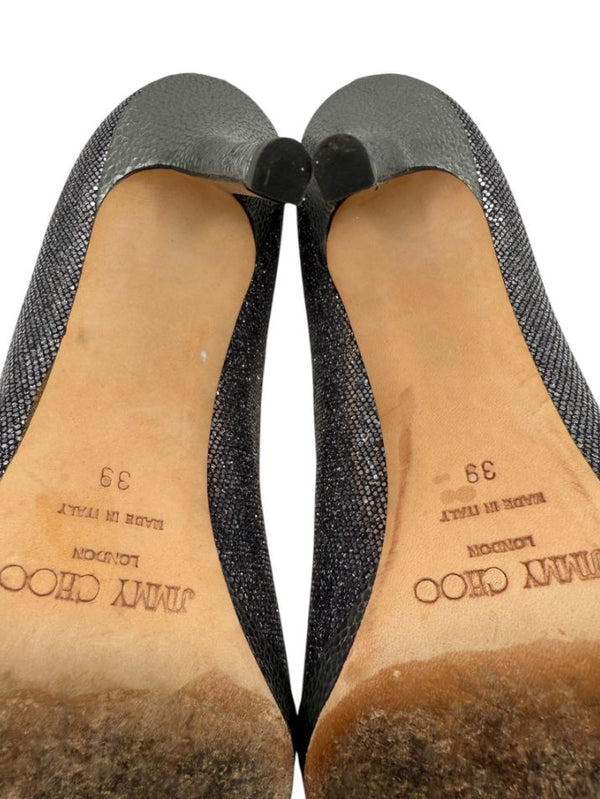 Jimmy Choo Black & Silver Glitter Dégradé Pumps – Size 39