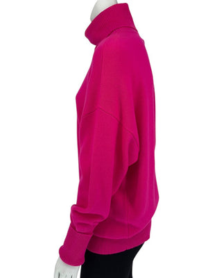 Victoria Beckham Fuchsia Cashmere-Blend Turtleneck Sweater – Size L
