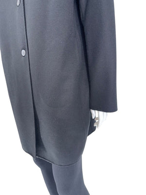 Jil Sander Black Cashmere Collarless Coat – Size 38 IT