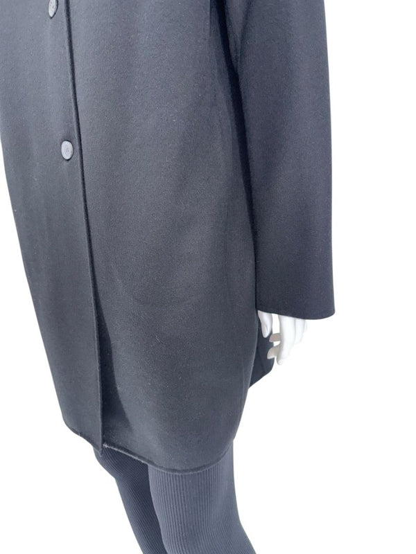 Jil Sander Black Cashmere Collarless Coat – Size 38 IT
