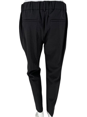 Brunello Cucinelli Charcoal Wool-Blend Elastic Waist Trousers – Size 8