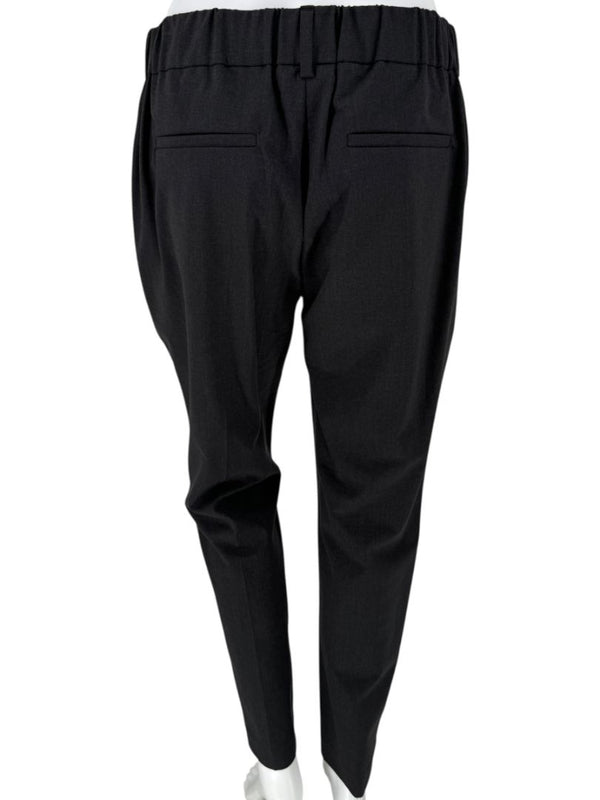 Brunello Cucinelli Charcoal Wool-Blend Elastic Waist Trousers – Size 8