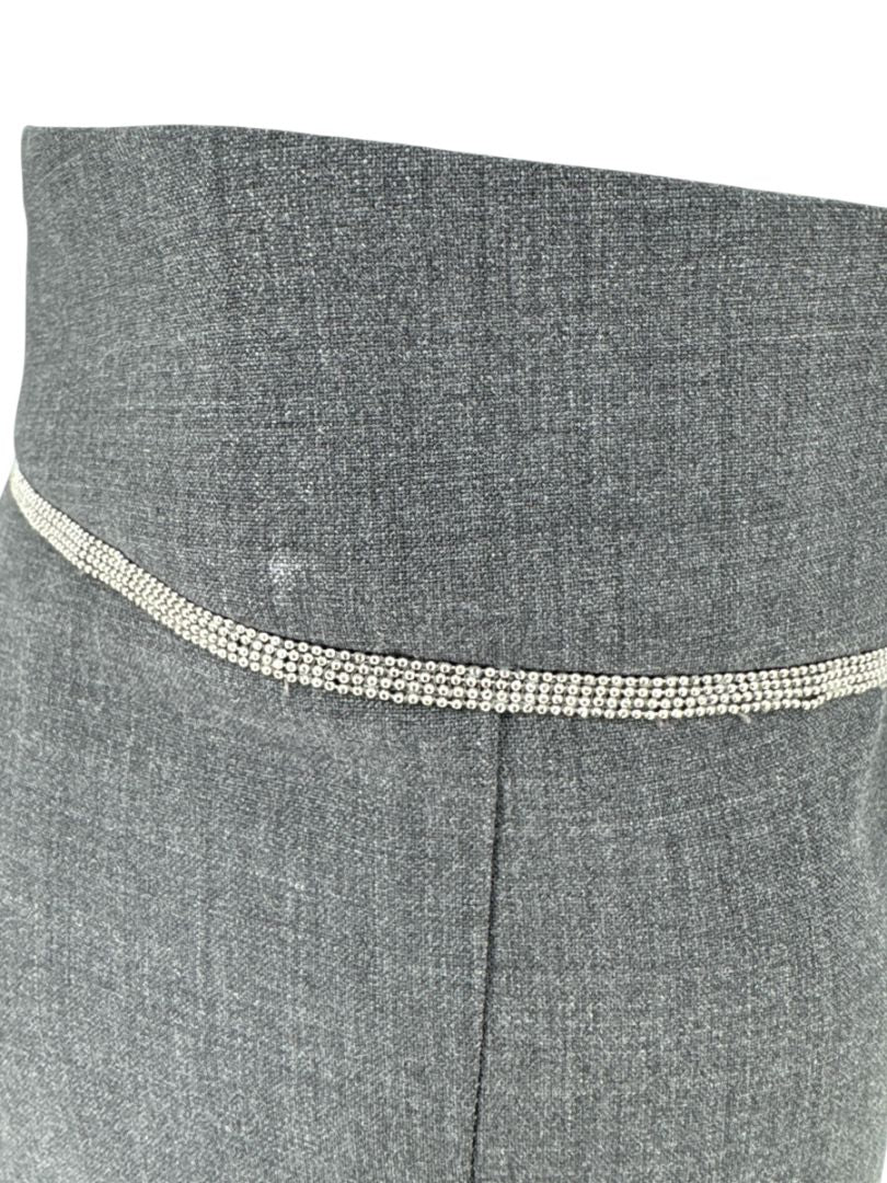 Brunello Cucinelli Charcoal Wool Trousers with MONILI Trim – Size IT 46 / US 10