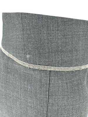 Brunello Cucinelli Charcoal Wool Trousers with MONILI Trim – Size IT 46 / US 10