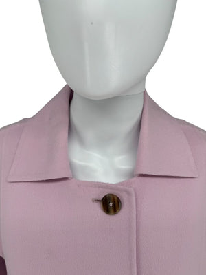 Jil Sander Pale Pink Virgin Wool Button-Front Coat – FR 38