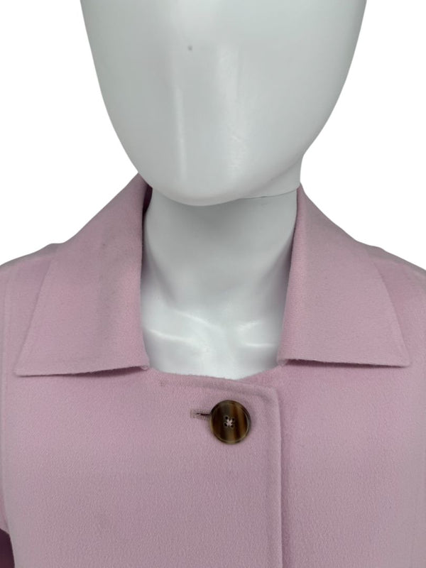 Jil Sander Pale Pink Virgin Wool Button-Front Coat – FR 38