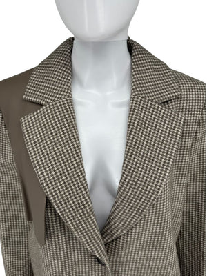 Agnona Houndstooth Belted Wool-Cashmere Trench Coat – Size IT 40