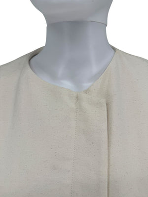 Brunello Cucinelli Cream Cotton-Blend Cocoon Coat – Size IT 44 (US 8)