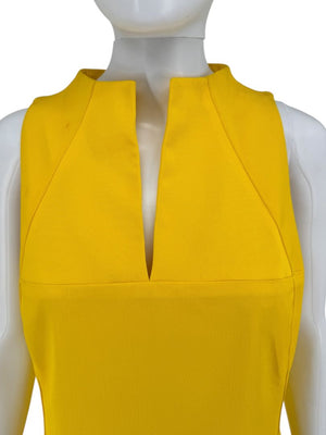 Pamella Roland Sleeveless Citron Yellow Sheath Dress – Large