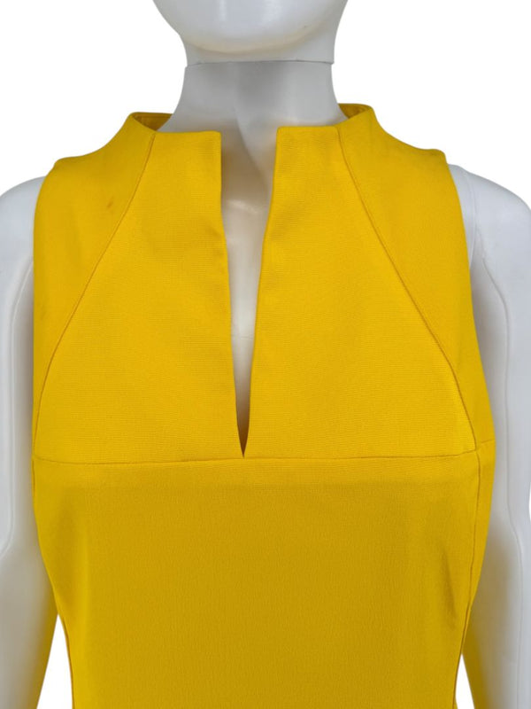 Pamella Roland Sleeveless Citron Yellow Sheath Dress – Large