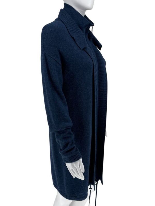 Akris Navy Zip-Front Cashmere Knit Dress – Size US 8 / FR 40