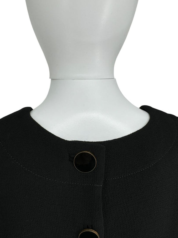 Lela Rose Black Short-Sleeve Button-Back Dress - Size 10