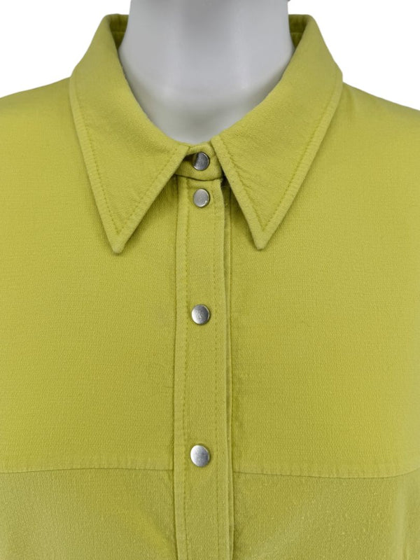 A-K-R-I-S- Lime Snap-Front Polo Dress - Size 10