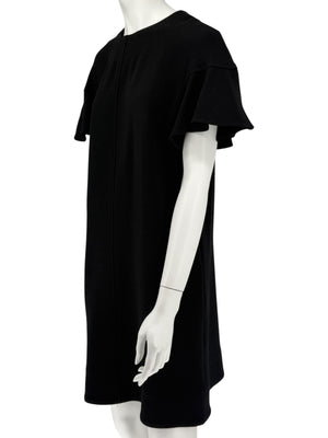 Lela Rose Black Short-Sleeve Button-Back Dress - Size 10