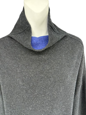 Loro Piana Charcoal Grey Reversible Wool-Cashmere Tunic Dress – Size S
