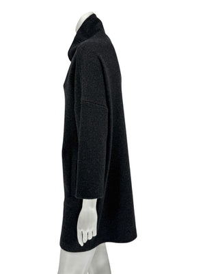 Loro Piana Charcoal Grey Reversible Wool-Cashmere Tunic Dress – Size S