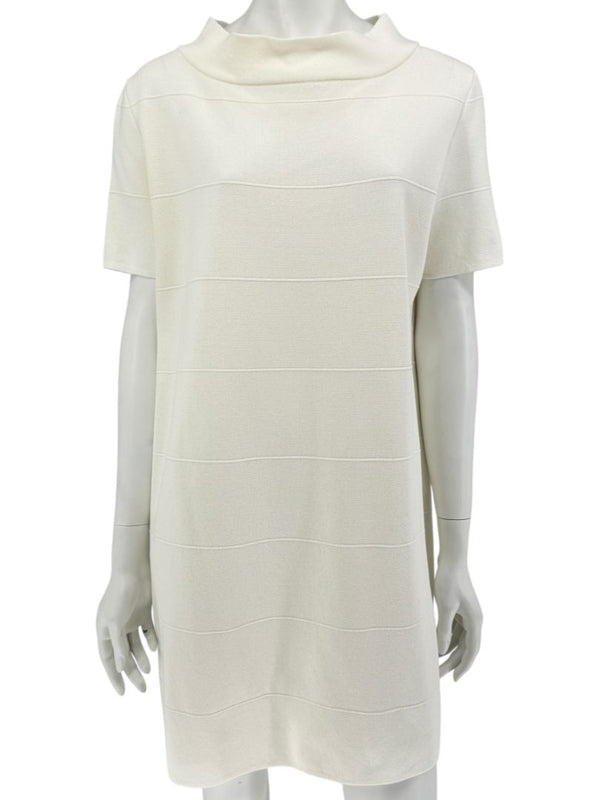 Max Mara Ivory Textured Knit Shift Dress – Size L