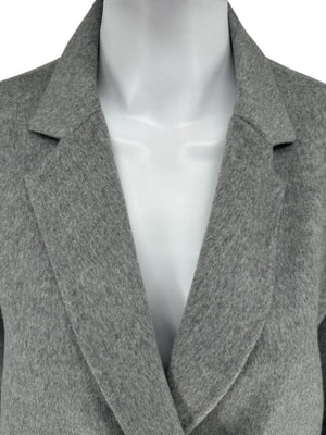 Akris Light Grey Double-Breasted Cashmere Coat - Size US 6