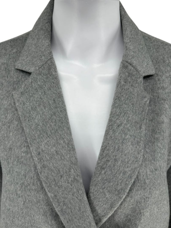 Akris Light Grey Double-Breasted Cashmere Coat - Size US 6