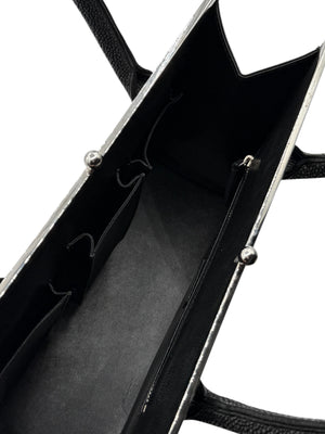 Crawford Black Shagreen/Stingray Top Handle Bag w/ 925 Silver Hardware