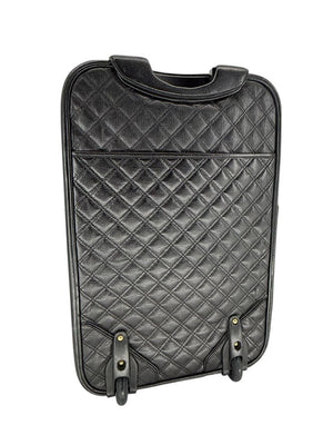 Marc Jacobs Quilted Black Leather Carry-On Suitcase – 20.8" x 14.2" x 8.3"