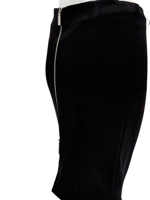 Pamella Roland Black Pencil Skirt with Grommet Detail – Large