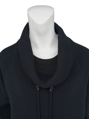 The Row Black Wool-Cashmere Cowl Neck Pullover – Size XS
