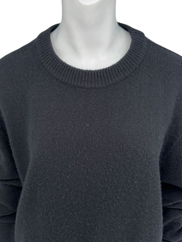 The Row Black Wool-Cashmere Crewneck Sweater – Size M