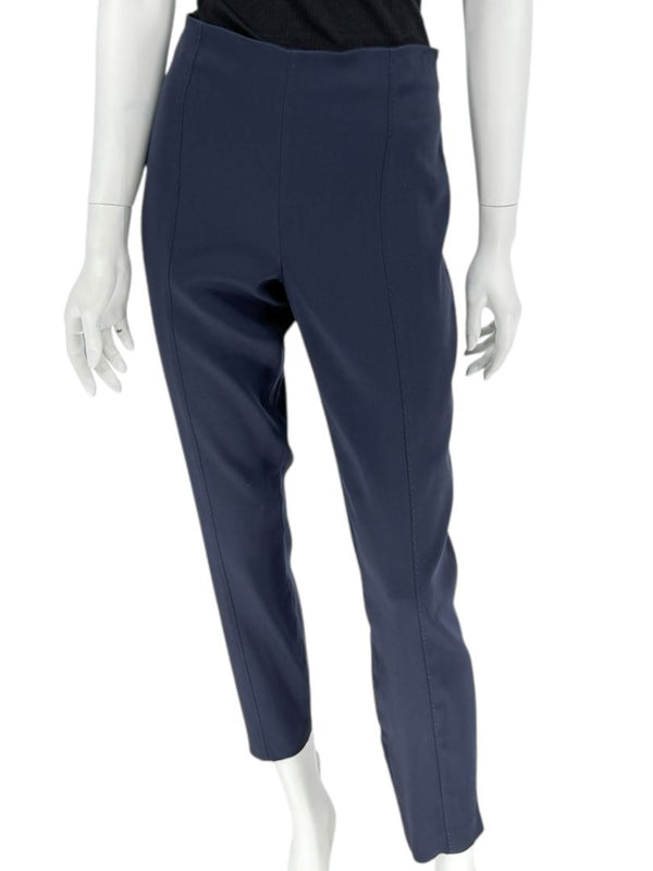 The Row Navy Wool-Silk Blend Cropped Trousers – Size 10