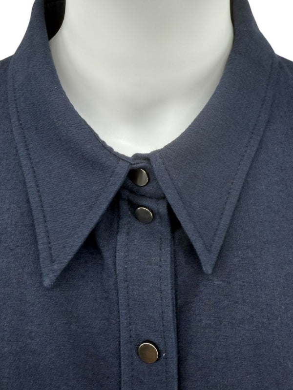 Akris Navy Short Sleeve Polo Dress – Size US 10