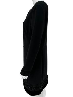 Pamella Roland Black Embellished Hem Dress – Large