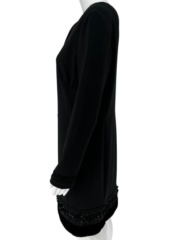 Pamella Roland Black Embellished Hem Dress – Large
