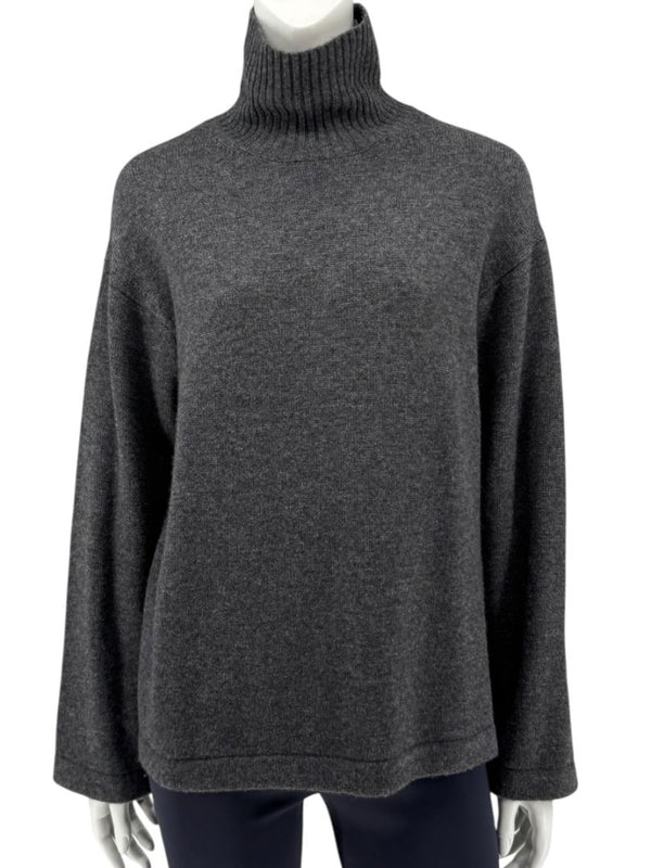 S MaxMara Charcoal Wool-Cashmere Turtleneck Sweater – Size S