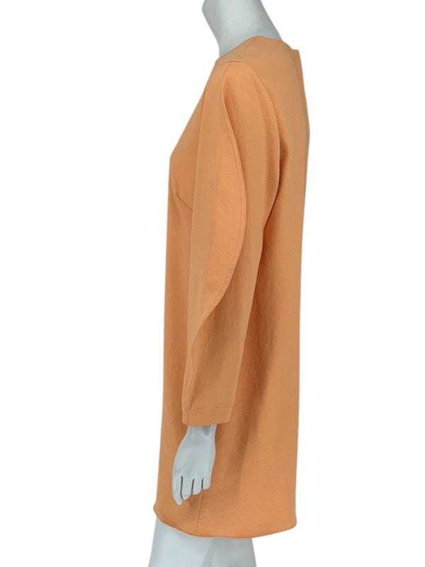 Tibi Apricot Sculpted Sleeve Shift Dress – Size 8