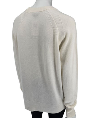 Eleventy Ivory Wool & Cashmere Crewneck Sweater – Size M