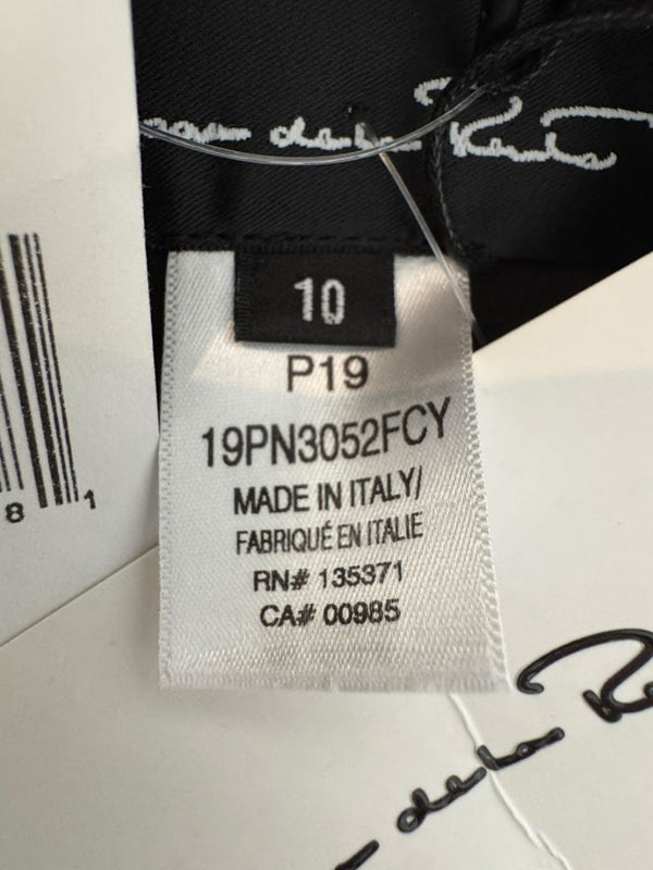 Oscar de la Renta Black Asymmetric Overlay Pants – Size 10- NWT