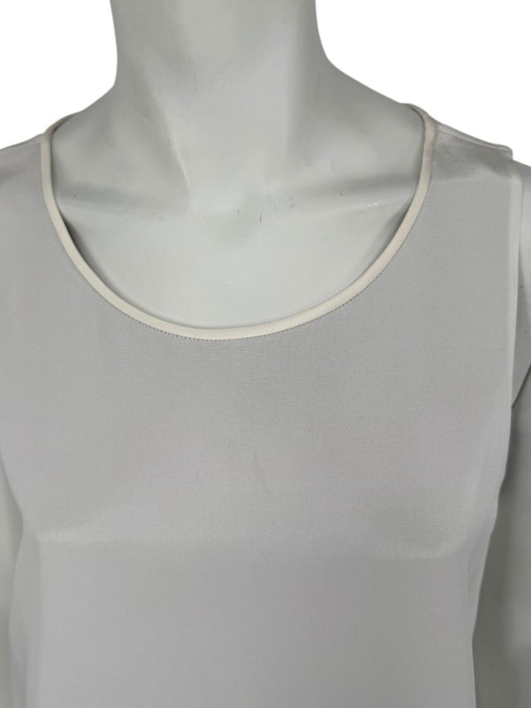 Theory Ivory Silk-Blend Sleeveless Maxi Dress – Size 10