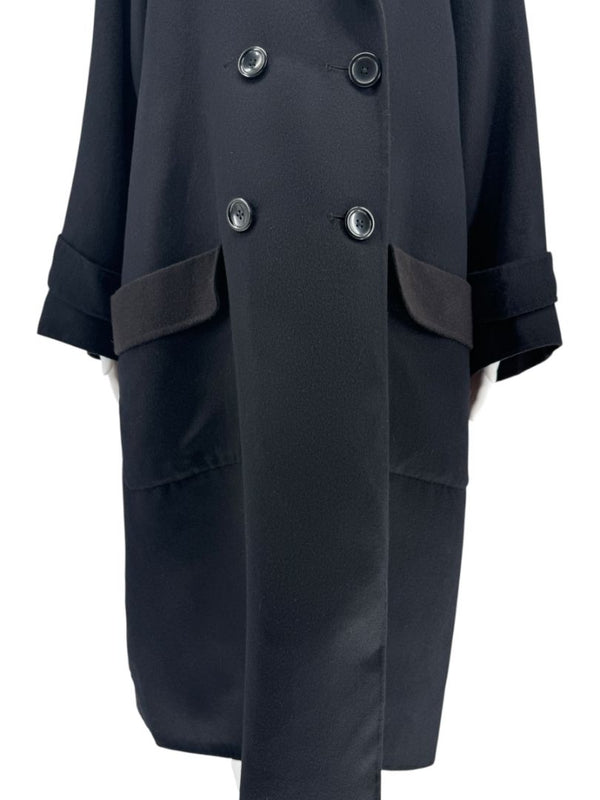 Pamella Roland Navy 100% Cashmere Double-Breasted Coat – L/XL