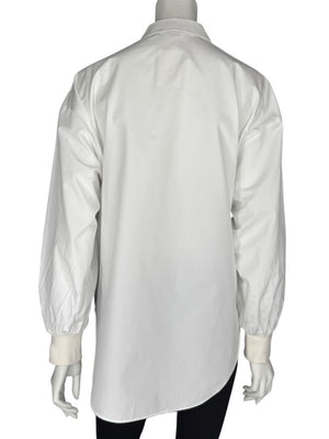 Alexander McQueen White Cotton Shirt with Balloon Sleeves – Size IT 38