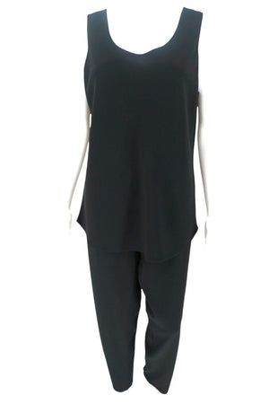 Peter Cohen Black Sleeveless Tunic & Tapered Pants Set – Top Size M, Pants Size L
