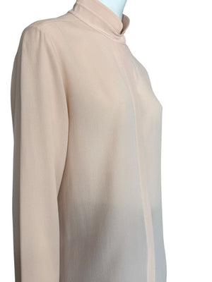 Chloé Soft Pink Silk High Neck Blouse – FR 40 (US 8)