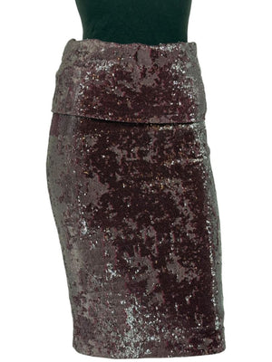 Donna Karan Modern Icons Claret Sequin Pencil Skirt – Size M