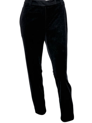 Brunello Cucinelli Black Velvet Side-Zip Ankle Pants - Size IT 46 / US 10