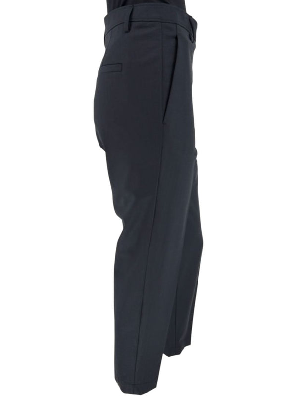 Brunello Cucinelli Charcoal Wool-Blend Trousers with Monili Detail – Size IT 46 (FR 42 / US 10 / DE 40)