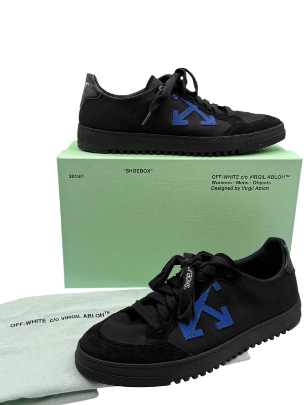 Off-White 2.0 Low Top Sneakers in Black & Blue Suede – Men’s Size 42 EU