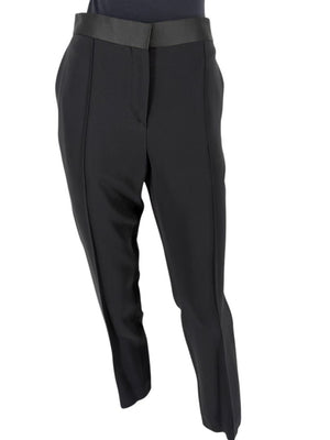 Céline Black Cropped Trousers with Satin Waistband – Size IT 42
